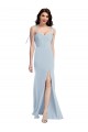 Acheter Bleu ciel clair Trompette Sans bretelle Crêpe Stretch Longue Robes demoiselle d'honneur / Robes de bal