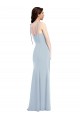 Acheter Bleu ciel clair Trompette Sans bretelle Crêpe Stretch Longue Robes demoiselle d'honneur / Robes de bal