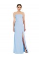 Acheter Bleu ciel clair Trompette Sans bretelle Mousseline Longue Formelles Robes demoiselle d'honneur / Robes de soirée