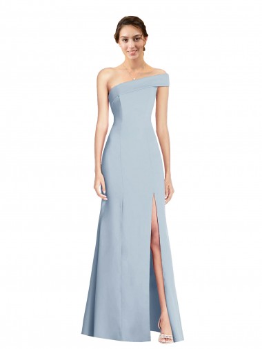 Acheter Bleu ciel clair Trompette Épaule Dénudée Crêpe Stretch Longue Formelles Robes demoiselle d'honneur / Robes de soirée / Robes de bal
