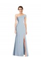 Acheter Bleu ciel clair Trompette Épaule Dénudée Crêpe Stretch Longue Formelles Robes demoiselle d'honneur / Robes de soirée / Robes de bal