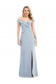 Acheter Bleu ciel clair Trompette Épaule Dénudée Crêpe Stretch Longue Robes demoiselle d'honneur / Robes de bal