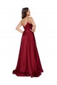 Acheter Bleu français Trapèze Bretelles spaghetti Satiné Soyeux Longue Formelles Robes demoiselle d'honneur / Robes de soirée / Robes de bal