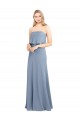 Acheter Bleu fumée Fourreau Col Haut Crêpe Stretch Longue Formelles Robes demoiselle d'honneur / Robes de soirée / Robes de bal