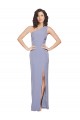 Acheter Bleu fumée Fourreau Crêpe Stretch Longue Formelles Robes demoiselle d'honneur / Robes de soirée / Robes de bal