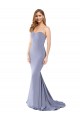 Acheter Bleu fumée Sirène Sans bretelle Crêpe Stretch Longue Formelles Robes demoiselle d'honneur / Robes de soirée / Robes de bal