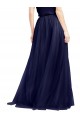 Acheter Bleu marine 21 Trapèze Licou Col Haut Tulle Longue Robes demoiselle d'honneur