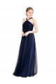 Acheter Bleu marine 21 Trapèze Licou Tulle Longue Robes demoiselle d'honneur