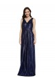 Acheter Bleu marine foncé Fourreau Col V Paillette Longue Formelles Robes demoiselle d'honneur / Robes de soirée / Robes de bal