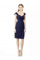 Acheter Bleu marine foncé Fourreau Mousseline Courte Robes demoiselle d'honneur