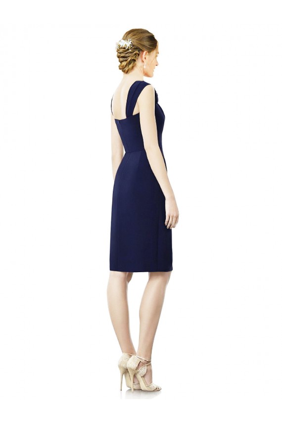 Acheter Bleu marine foncé Fourreau Mousseline Courte Robes demoiselle d'honneur