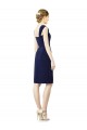 Acheter Bleu marine foncé Fourreau Mousseline Courte Robes demoiselle d'honneur