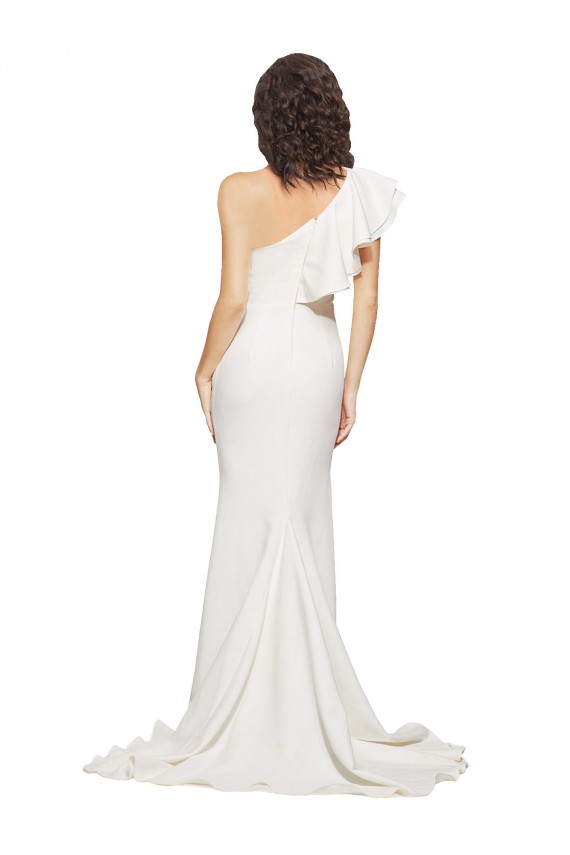 Acheter Ivoire Fourreau Balayage train Crêpe Stretch Longue Robes demoiselle d'honneur / Robes de bal