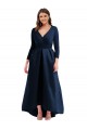 Acheter Bleu marine foncé Princesse Col V Spandex Longue Asymétrique Formelles Robes demoiselle d'honneur / Robes de soirée / Robes de bal