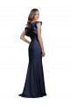 Acheter Bleu marine foncé Sirène Bateau Crêpe Stretch Longue Robes demoiselle d'honneur / Robes de bal