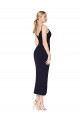 Acheter Bleu marine foncé Sirène Bretelles spaghetti Crêpe Stretch Courte Asymétrique Robes demoiselle d'honneur / Robes de soirée / Robes de cocktail