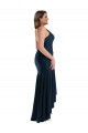 Acheter Bleu marine foncé Sirène Bretelles spaghetti Satiné Soyeux Longue Asymétrique Formelles Robes demoiselle d'honneur / Robes de soirée / Robes de bal
