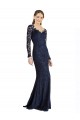 Acheter Bleu marine foncé Sirène Dentelle Longue Robes demoiselle d'honneur / Robes de bal