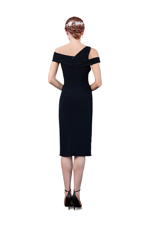Acheter Bleu marine foncé Sirène Épaule Dénudée Crêpe Stretch Courte Robes demoiselle d'honneur / Robes de soirée / Robes de cocktail
