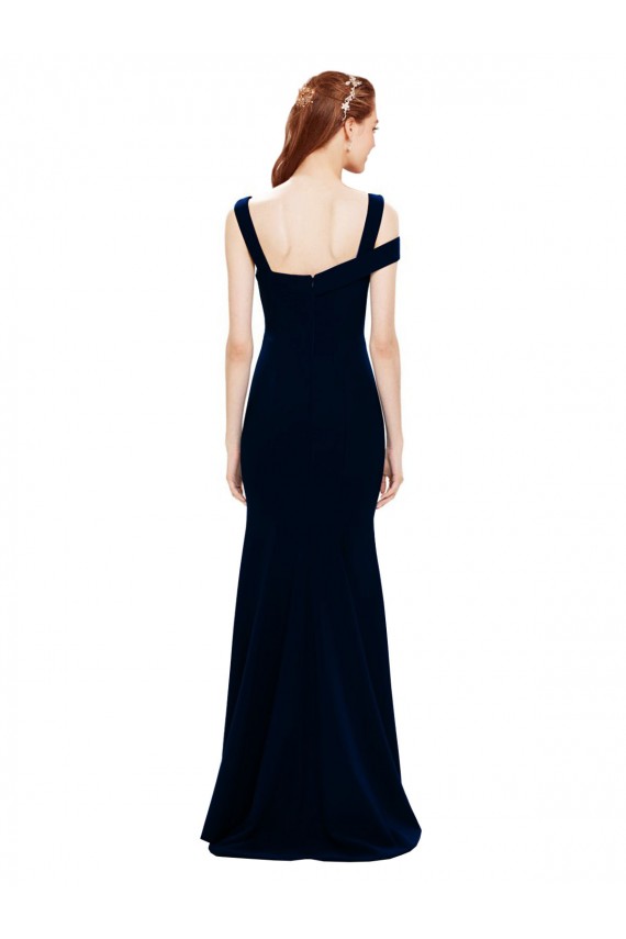 Acheter Bleu marine foncé Sirène Épaule Dénudée Crêpe Stretch Longue Formelles Robes demoiselle d'honneur / Robes de soirée / Robes de bal