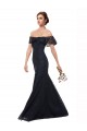 Acheter Bleu marine foncé Sirène Épaule Dénudée Dentelle Longue Robes demoiselle d'honneur / Robes de bal