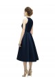 Acheter Bleu marine foncé Trapèze Licou Col bijou Satiné Courte Asymétrique Robes demoiselle d'honneur