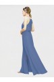 Acheter Bleu marine foncé Trapèze Licou Mousseline Longue Robes demoiselle d'honneur