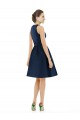 Acheter Bleu marine foncé Trapèze Licou Satiné Courte Robes demoiselle d'honneur / Robes de cocktail