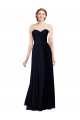 Acheter Bleu marine foncé Trapèze Mousseline Longue Robes demoiselle d'honneur