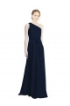 Acheter Bleu marine foncé Trapèze Mousseline Longue Robes demoiselle d'honneur