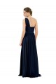 Acheter Bleu marine foncé Trapèze Mousseline Longue Robes demoiselle d'honneur