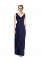 Acheter Bleu marine foncé Trapèze Mousseline Longue Robes demoiselle d'honneur