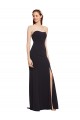 Acheter Bleu marine foncé Trapèze Sans bretelle Crêpe Stretch Longue Formelles Robes demoiselle d'honneur / Robes de soirée / Robes de bal