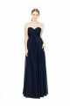 Acheter Bleu marine foncé Trapèze Sans bretelle Mousseline Longue Robes demoiselle d'honneur