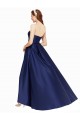 Acheter Bleu marine foncé Trapèze Sans bretelle Satiné Longue Asymétrique Formelles Robes demoiselle d'honneur / Robes de soirée / Robes de bal