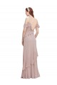 Acheter Bleu marine foncé Trapèze Épaule Dénudée Bretelles spaghetti Mousseline Longue Robes demoiselle d'honneur
