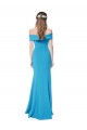 Acheter Bleu paon Fourreau Épaule Dénudée Crêpe Stretch Longue Formelles Robes demoiselle d'honneur / Robes de soirée / Robes de bal