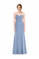 Acheter Bleu poussiéreux Sirène Sans bretelle Mousseline Longue Robes demoiselle d'honneur