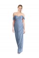 Acheter Bleu poussiéreux Sirène Épaule Dénudée Mousseline Longue Robes demoiselle d'honneur