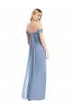 Acheter Bleu poussiéreux Sirène Épaule Dénudée Mousseline Longue Robes demoiselle d'honneur