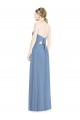 Acheter Bleu poussiéreux Trapèze Licou Mousseline Longue Robes demoiselle d'honneur
