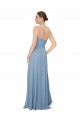 Acheter Bleu poussiéreux Trapèze Sans bretelle Mousseline Longue Robes demoiselle d'honneur