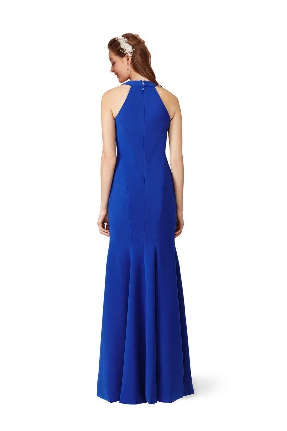 Acheter Bleu roi Sirène Col V Crêpe Stretch Longue Formelles Robes demoiselle d'honneur / Robes de soirée / Robes de bal