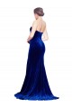 Acheter Bleu roi Sirène Sans bretelle Balayage train Velours Stretch Longue Formelles Robes demoiselle d'honneur / Robes de soirée / Robes de bal
