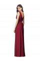 Acheter Bleu roi Trapèze Col V Mousseline Longue Robes demoiselle d'honneur