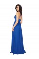Acheter Bleu roi Trapèze Col V Mousseline Longue Robes demoiselle d'honneur