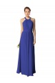 Acheter Bleu roi Trapèze Licou Mousseline Longue Robes demoiselle d'honneur