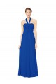 Acheter Bleu roi Trapèze Licou Mousseline Longue Robes demoiselle d'honneur