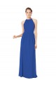 Acheter Bleu roi Trapèze Licou Mousseline Longue Robes demoiselle d'honneur