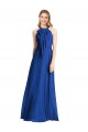 Acheter Bleu roi Trapèze Licou Mousseline Longue Robes demoiselle d'honneur